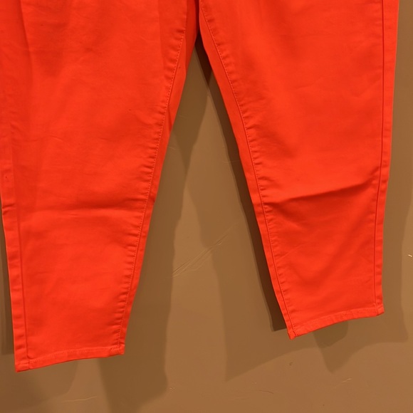 DG2 by Diane Gilman Vibrant Coral Cropped Jeans Elastic Waist size Large - Picture 5 of 8